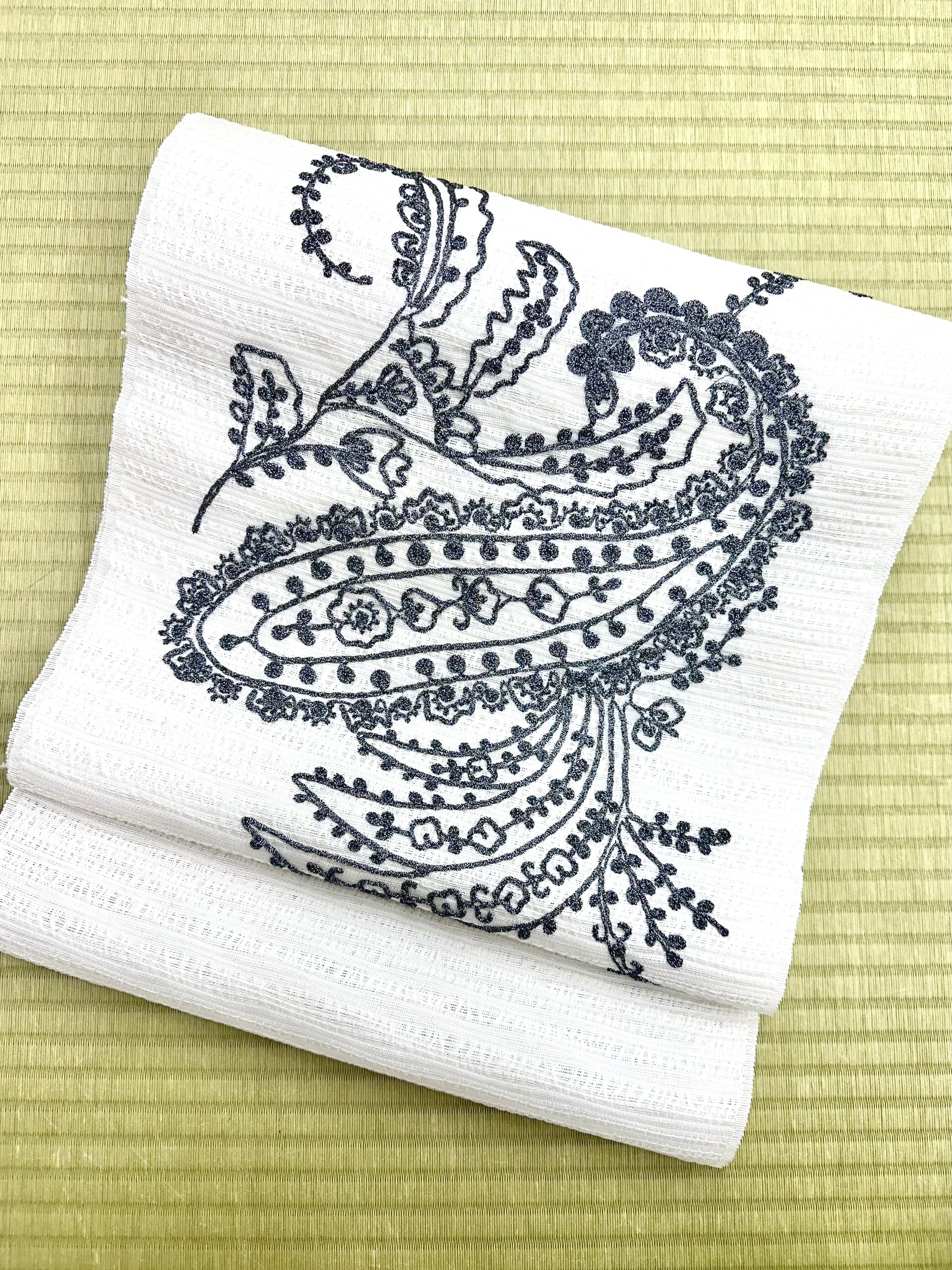 お誂え】召しませ花 ひとえ夏刺繍九寸帯 950-1150-0068 6-1093 68-96