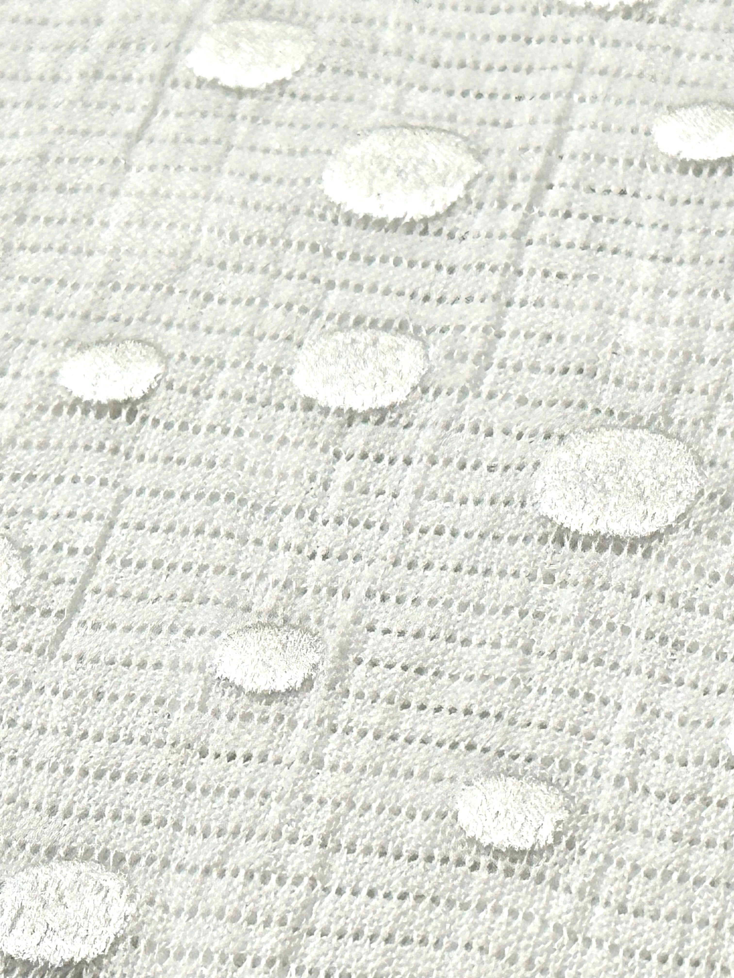 夏】半衿 麻絽 15-24274 水玉 ドット刺繍（ホワイト）5-410