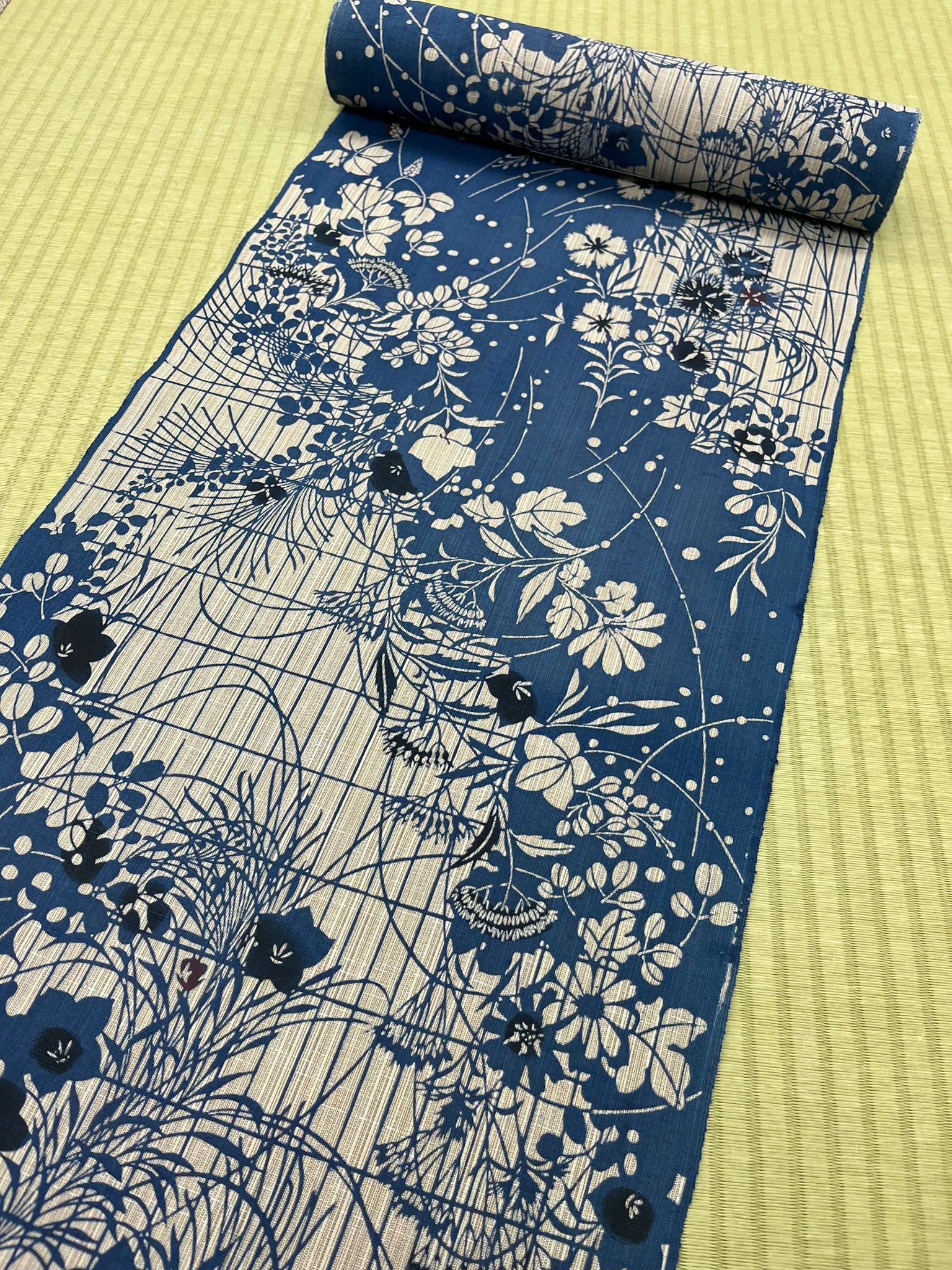 浴衣　奥州小紋風 竺仙 奥州小紋 向日葵 浴衣 着物 - メルカリ