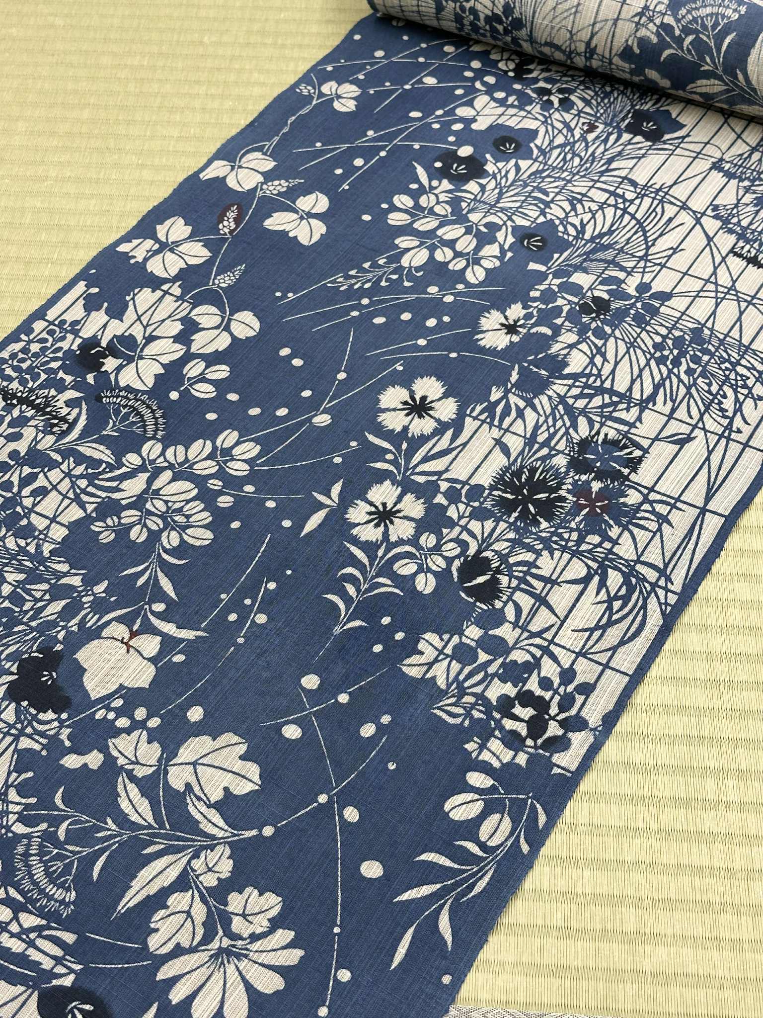 竺仙　浴衣　奥州小紋 竺仙 奥州小紋 向日葵 浴衣 着物 - メルカリ